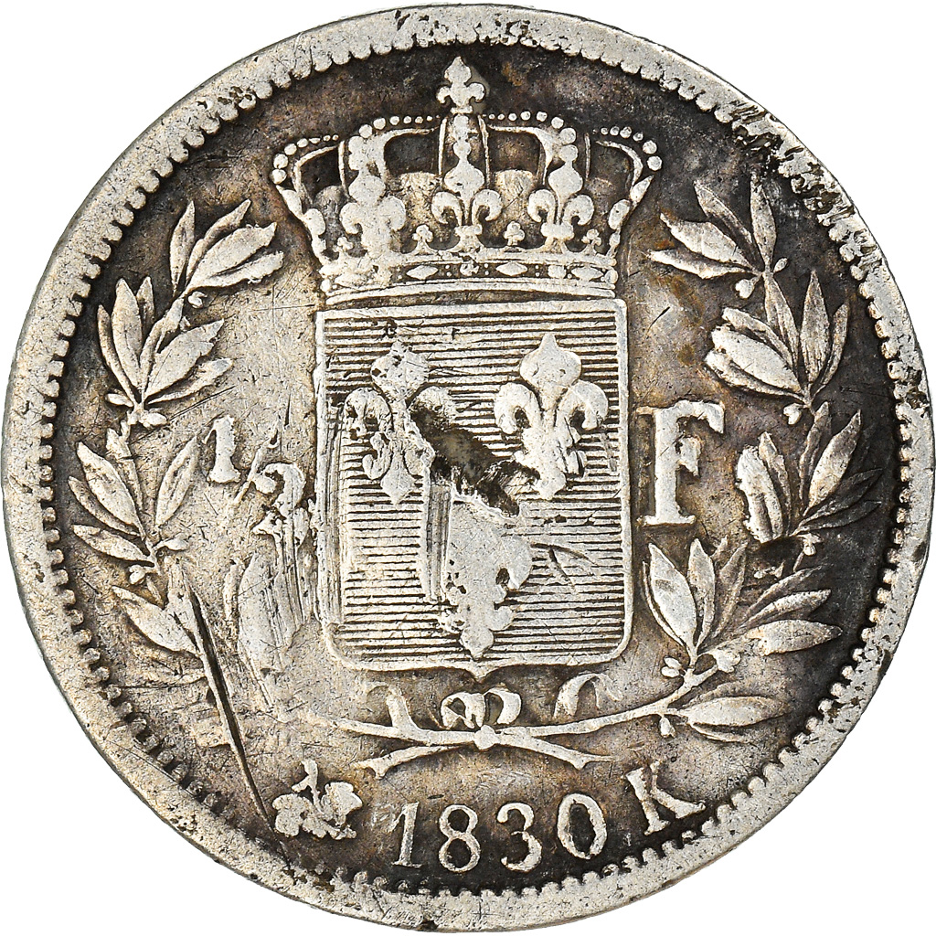 Coin, France, Charles X, 1/2 Franc, 1830, Bordeaux, , Silver, KM:723.7