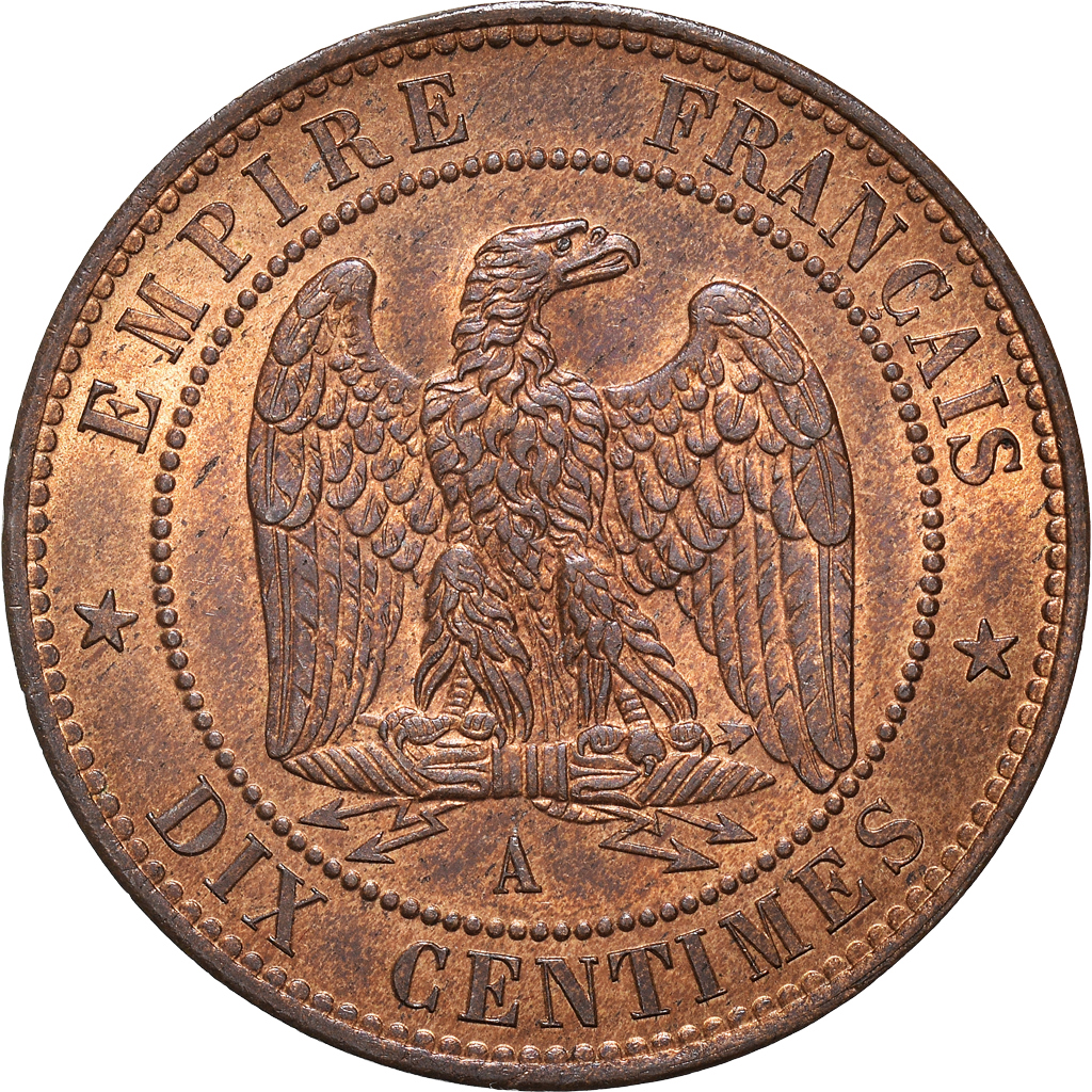 Coin, France, Napoleon III, Napoléon III, 10 Centimes, 1852, Paris, MS
