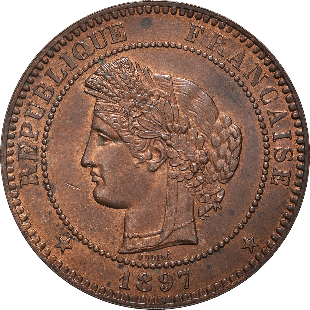Coin, France, Cérès, 10 Centimes, 1897, Paris, , Bronze, KM:815.1