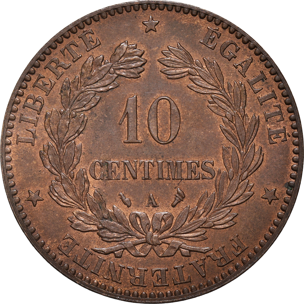 Coin, France, Cérès, 10 Centimes, 1897, Paris, , Bronze, KM:815.1