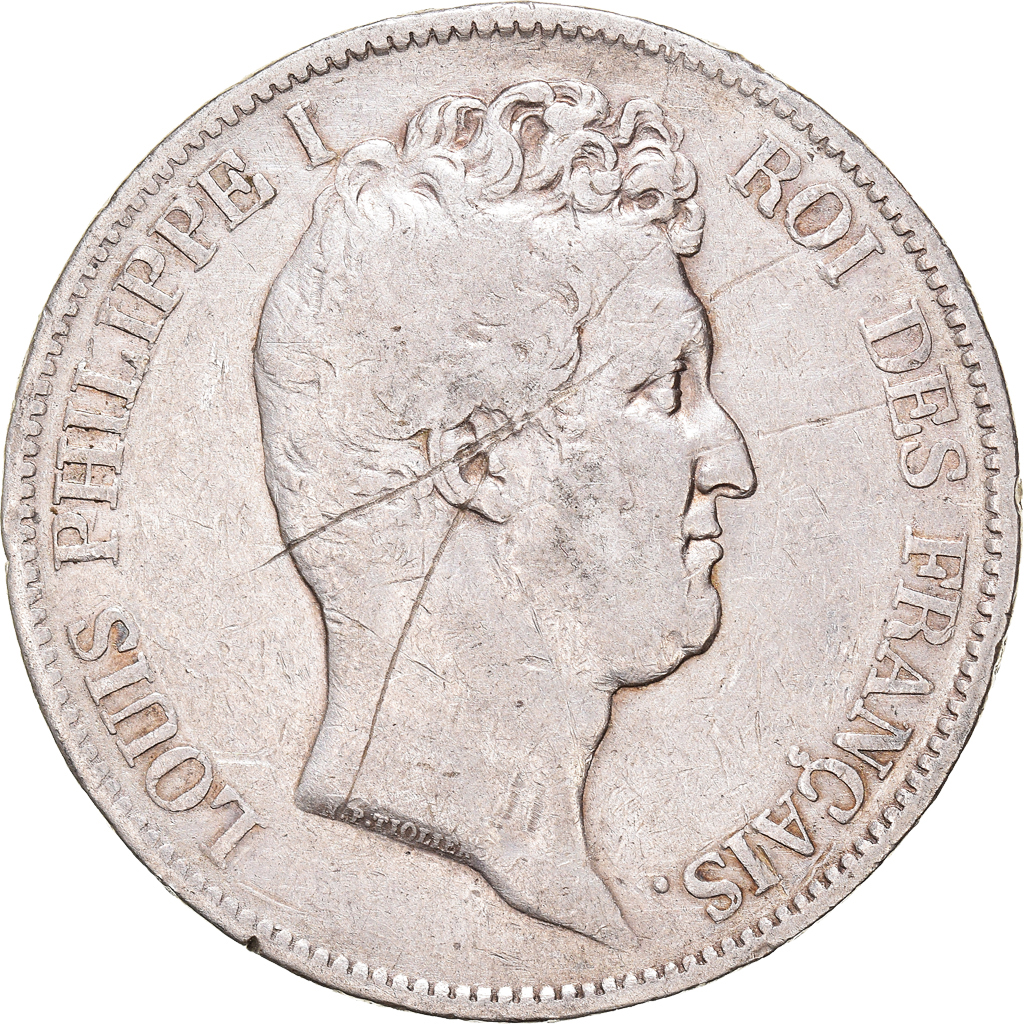 Coin, France, Louis-Philippe, 5 Francs, 1831, Lyon, VF(30-35), Silver, KM:735.4