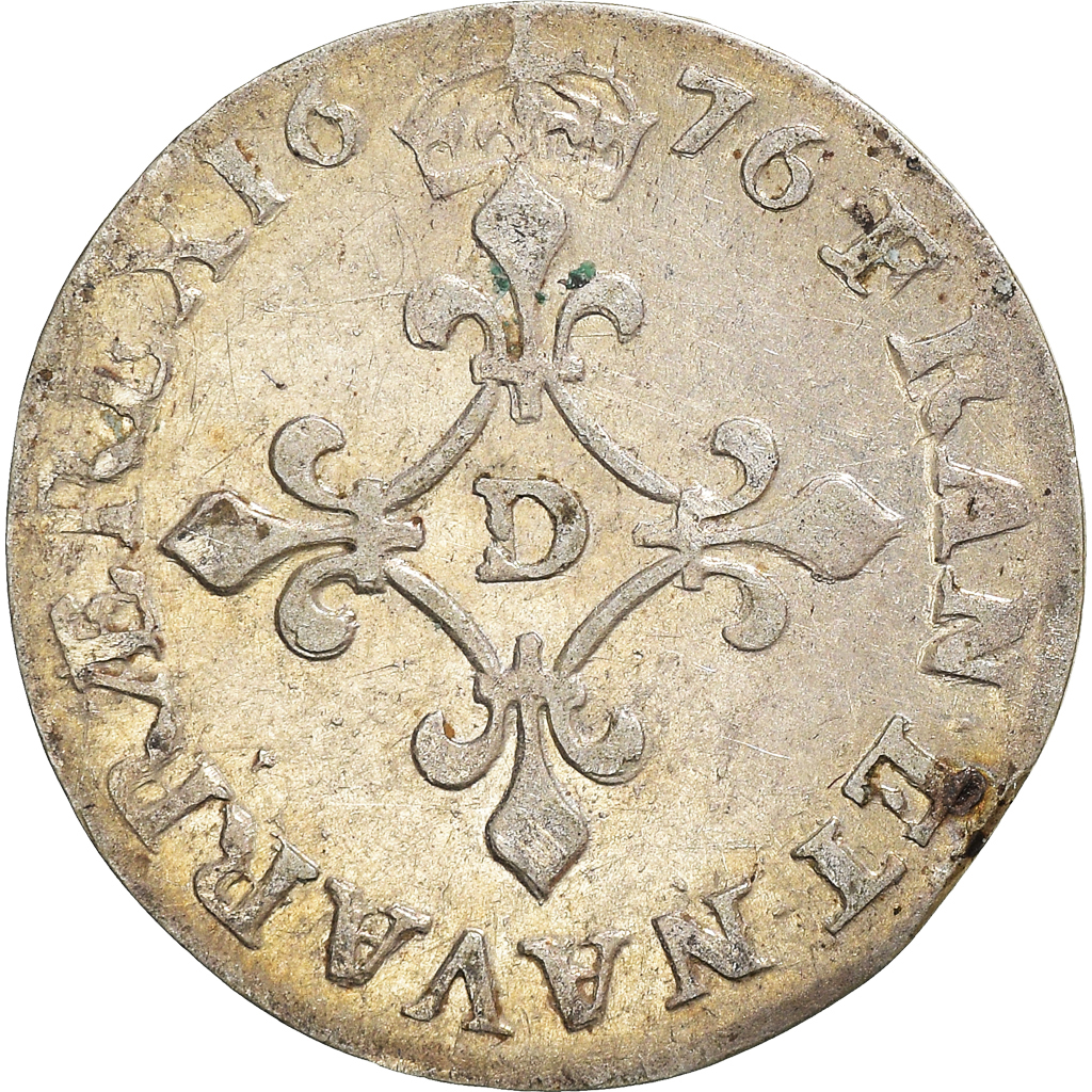 Coin, France, Louis XIV, 4 Sols des Traitants, 1676, Vimy, , Silver