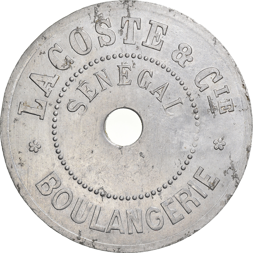 Coin, Senegal, 10 Centimes, Boulangerie Lacoste, AU, Aluminum
