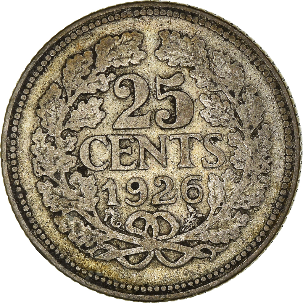 Coin, Netherlands, Wilhelmina I, 25 Cents, 1926, , Silver, KM:164