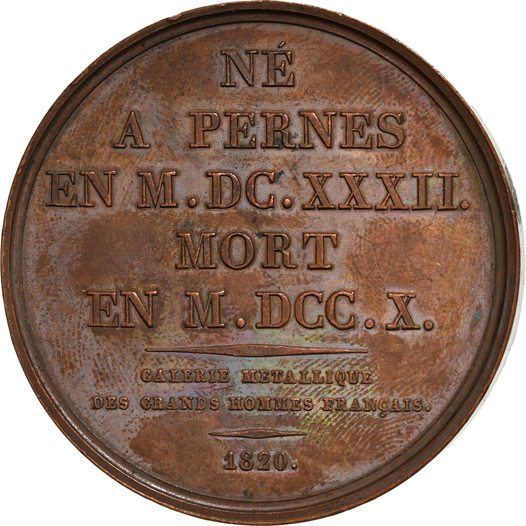 France, Medal, Galerie Métallique des Grands Hommes Français, Esprit Flechier
