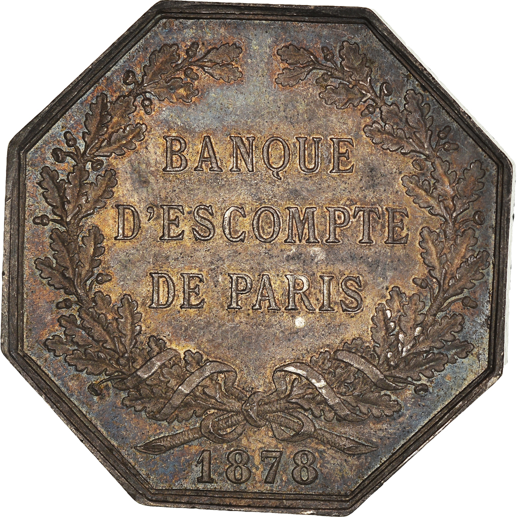 France, Token, Savings Bank, Banque d'Escompte de Paris, 1878, Stern, 