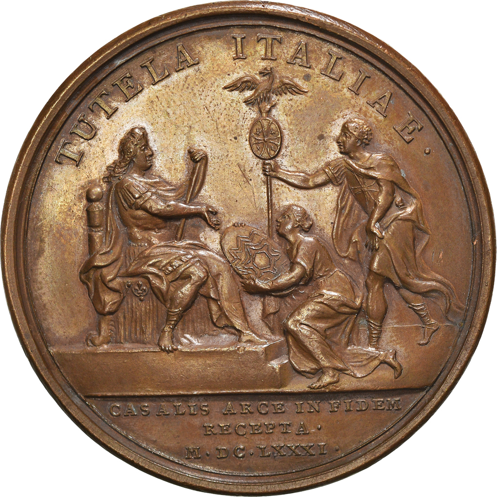 France, Medal, Louis XIV, Casale remise à la France, 1681, Mauger, 