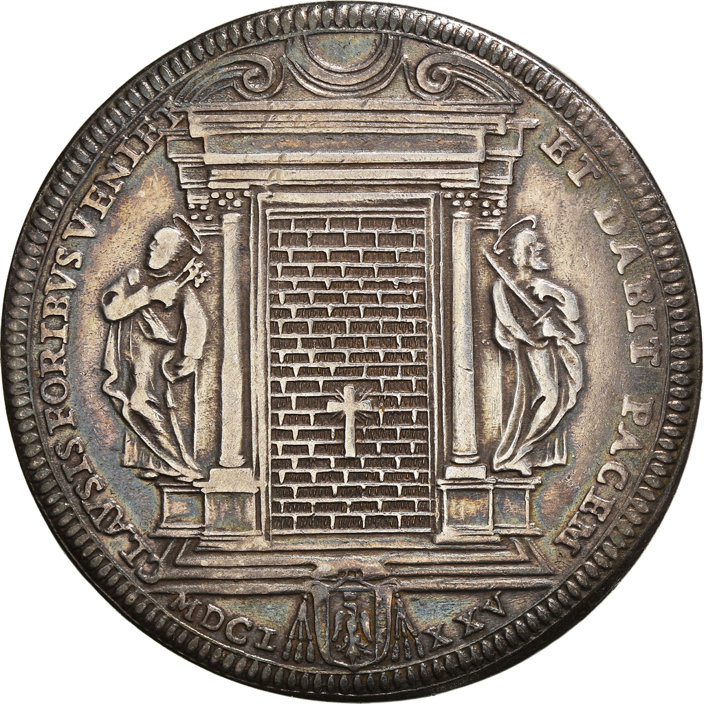 Coin, ITALIAN STATES, PAPAL STATES, Clemens X, Piastra, Scudo of 80 Bolognini