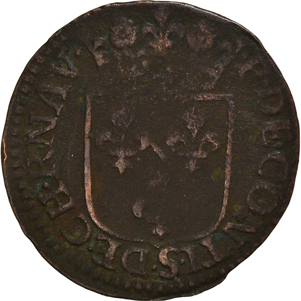 Coin, FRENCH STATES, CHATEAU-RENAUD, François de Bourbon, Liard, 1614, Fauté
