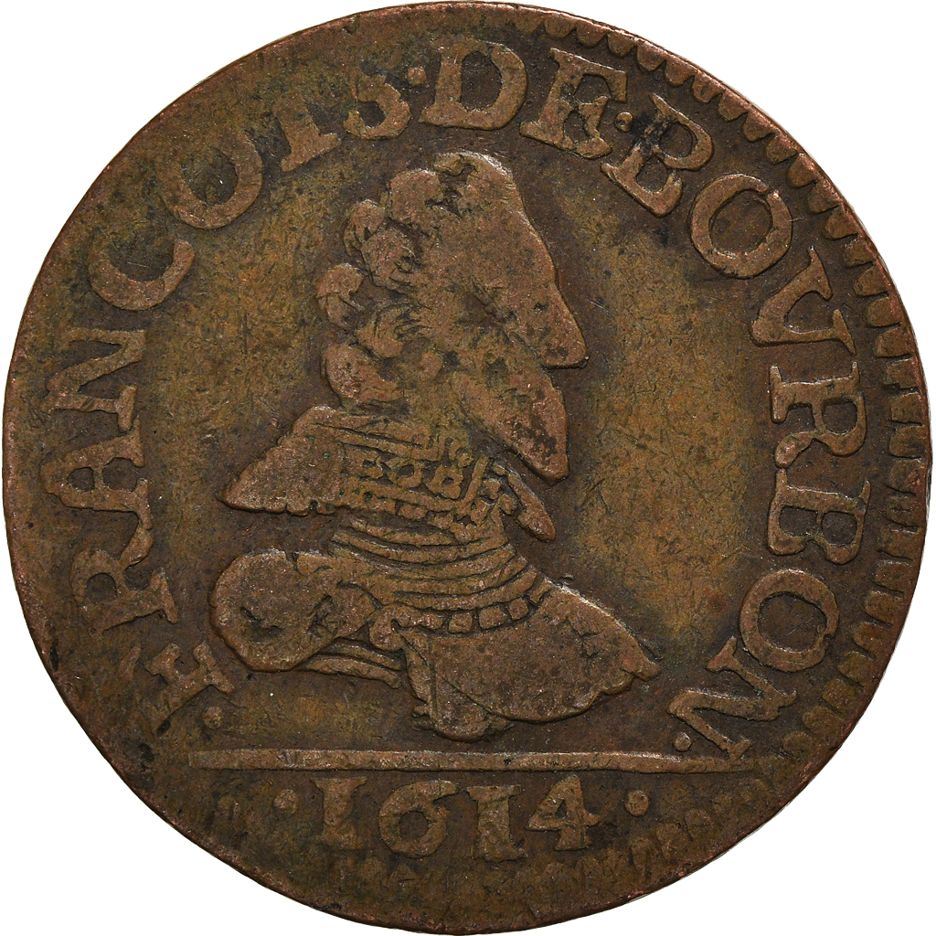 Coin, FRENCH STATES, CHATEAU-RENAUD, François de Bourbon, Liard, 1614, Variety