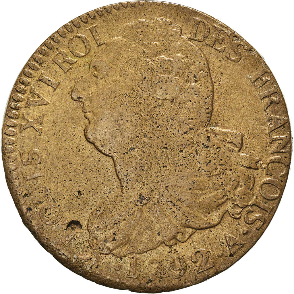 Coin, France, Louis XVI, 2 sols françois, 2 Sols, 1791, Paris, 