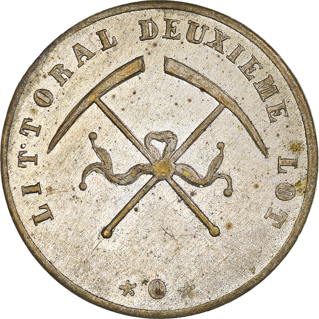 token, France, Littoral Deuxième Lot, 50 Centimes, Cie. Des Mines, 
