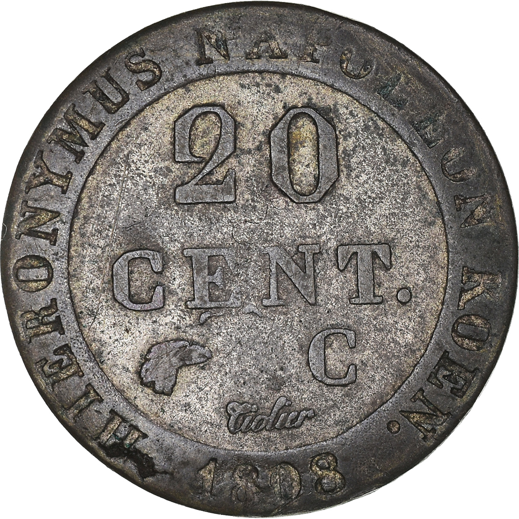 Coin, German States, WESTPHALIA, Jerome, 20 Centimes, 1808, Cassel, 
