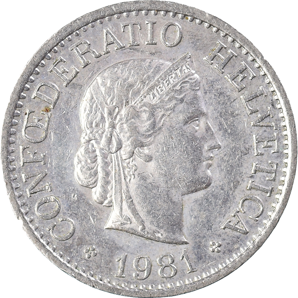 Moneda, Suiza, 10 Rappen, 1981
