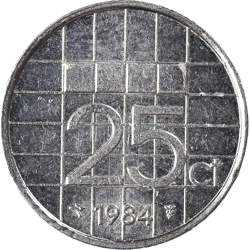 Moneda, Países Bajos, 25 Cents, 1984