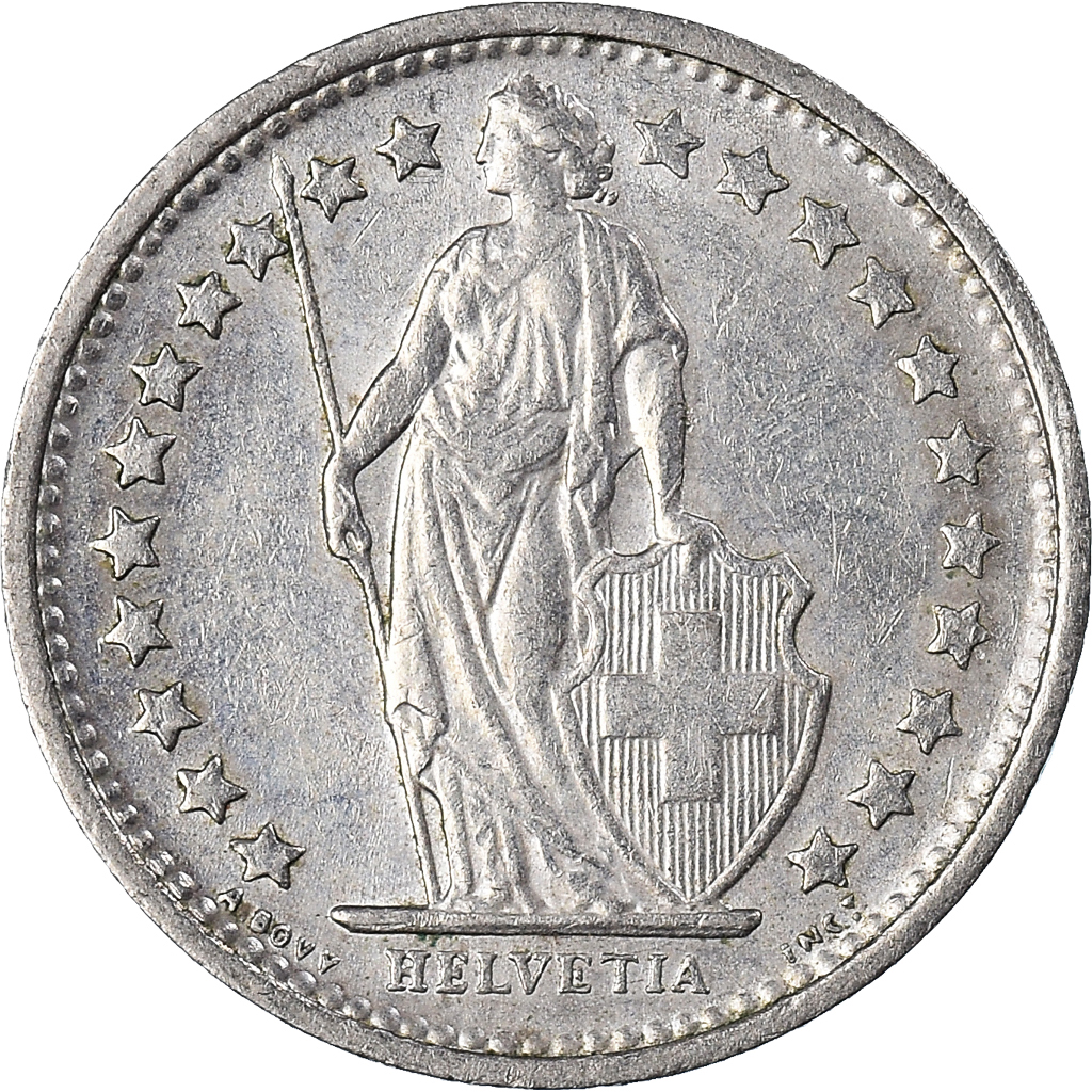 Moneda, Suiza, 1/2 Franc, 1971