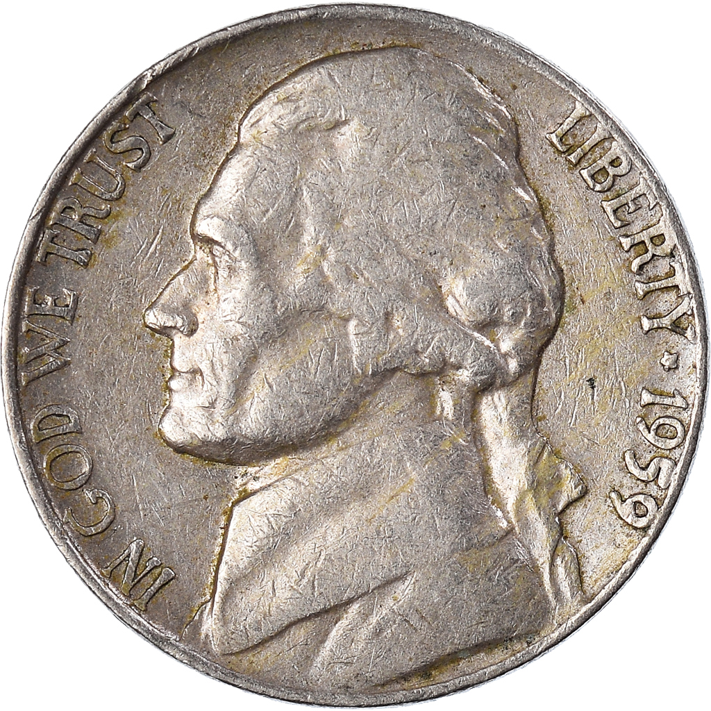 Moneda, Estados Unidos, 5 Cents, 1959