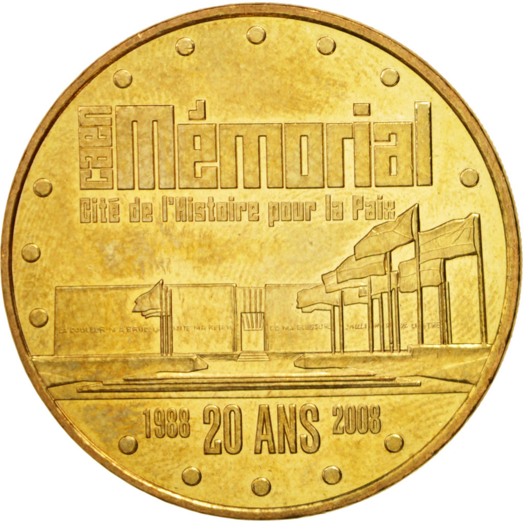 France, Token, Touristic token, 14/ Mémorial de Caen - 20 ans, Arts & Culture