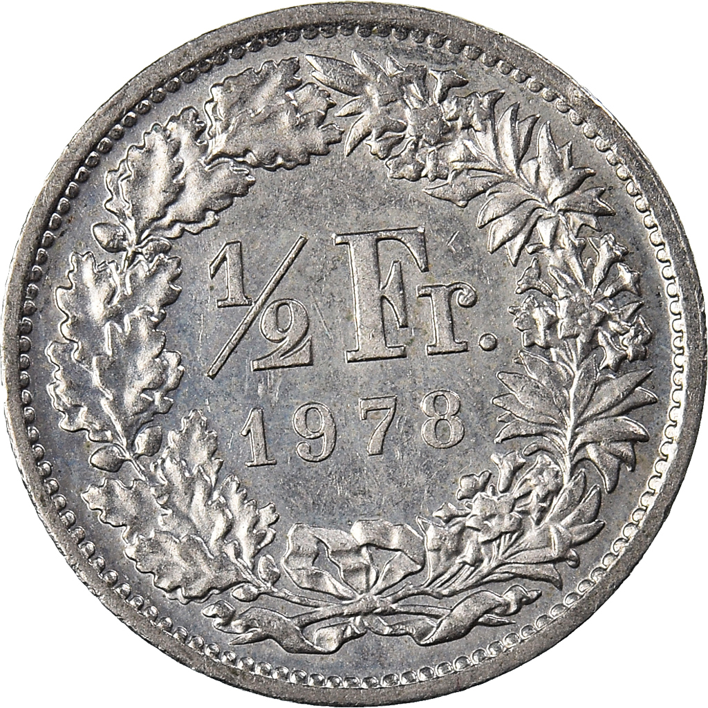 Moneda, Suiza, 1/2 Franc, 1978