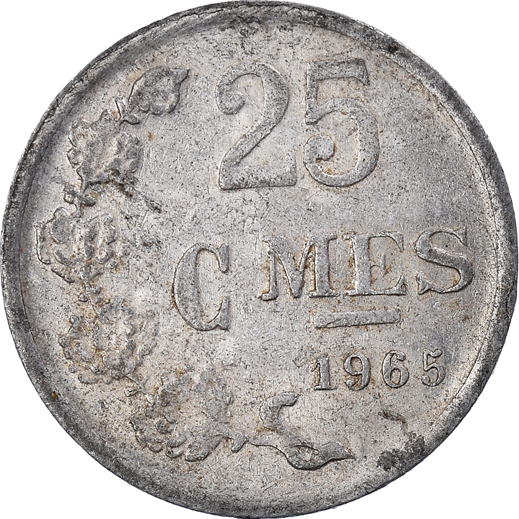 Moneda, Luxemburgo, 25 Centimes, 1965