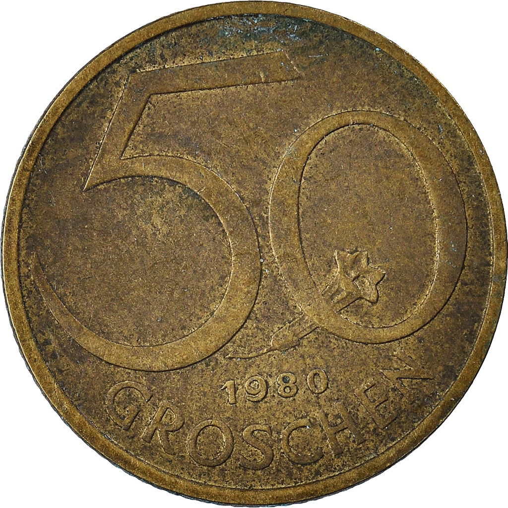 Coin, Austria, 50 Groschen, 1980