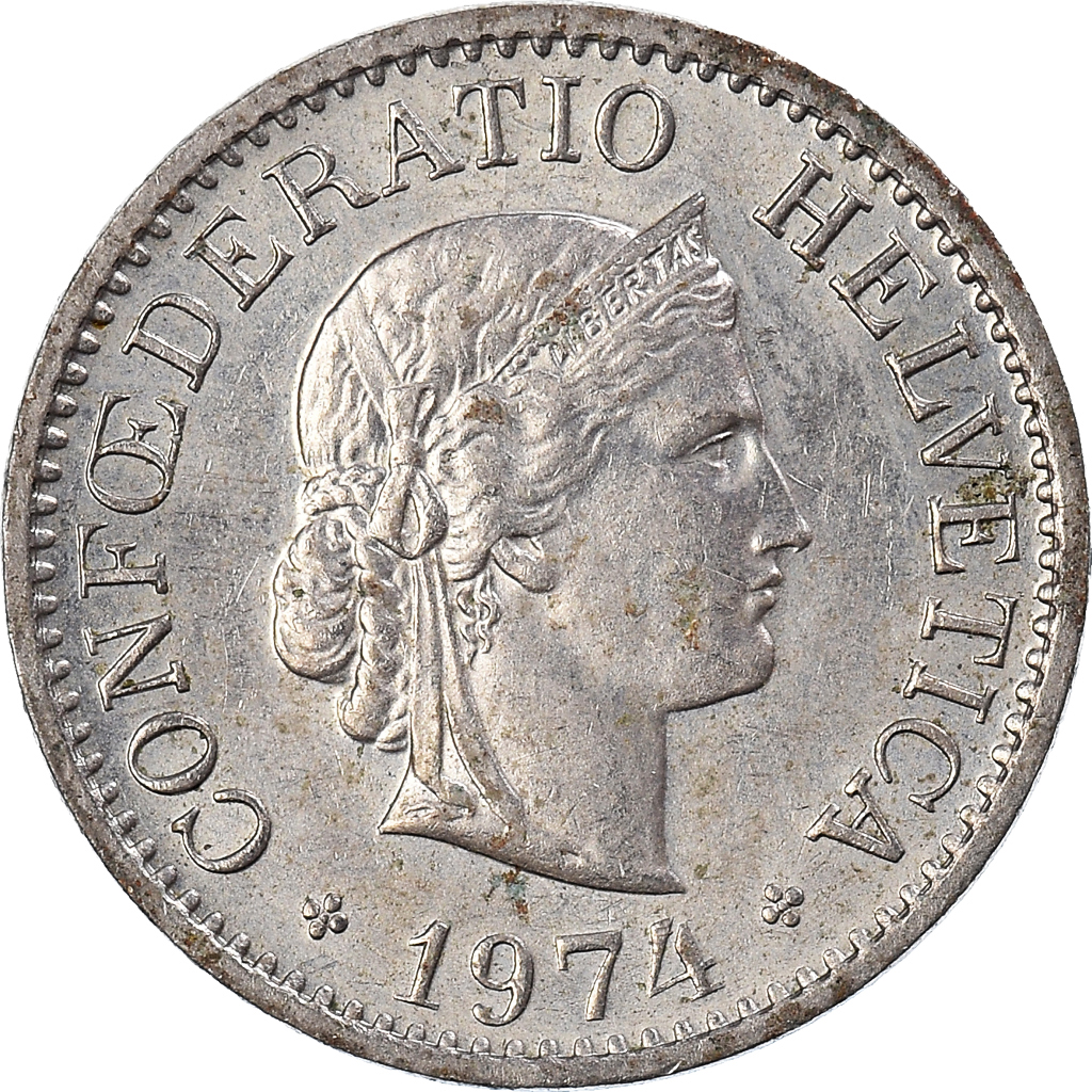 Coin, Switzerland, 10 Rappen, 1974