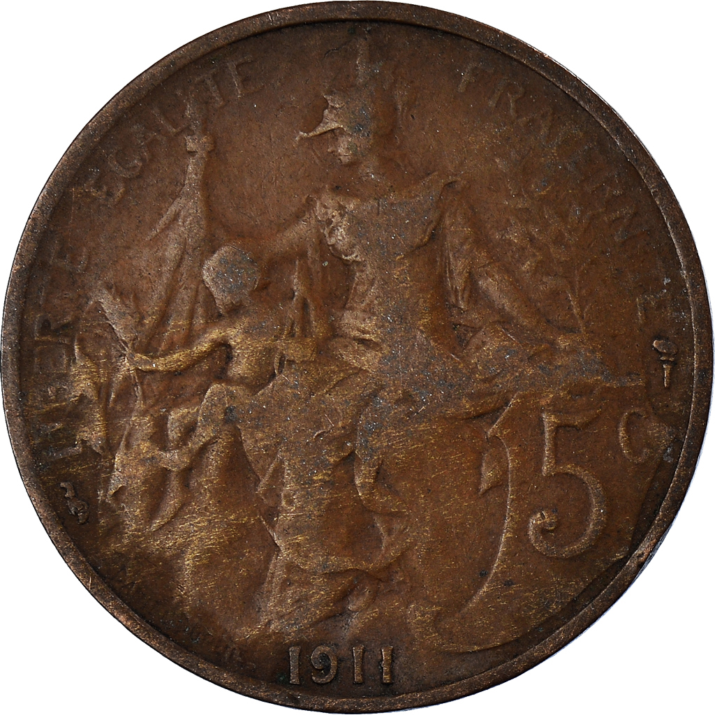 Moneda, Francia, 5 Centimes, 1911