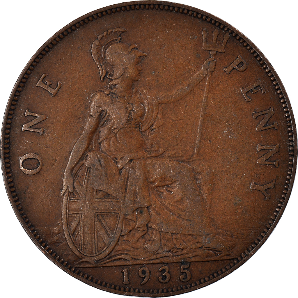 Moneda, Gran Bretaña, Penny, 1935