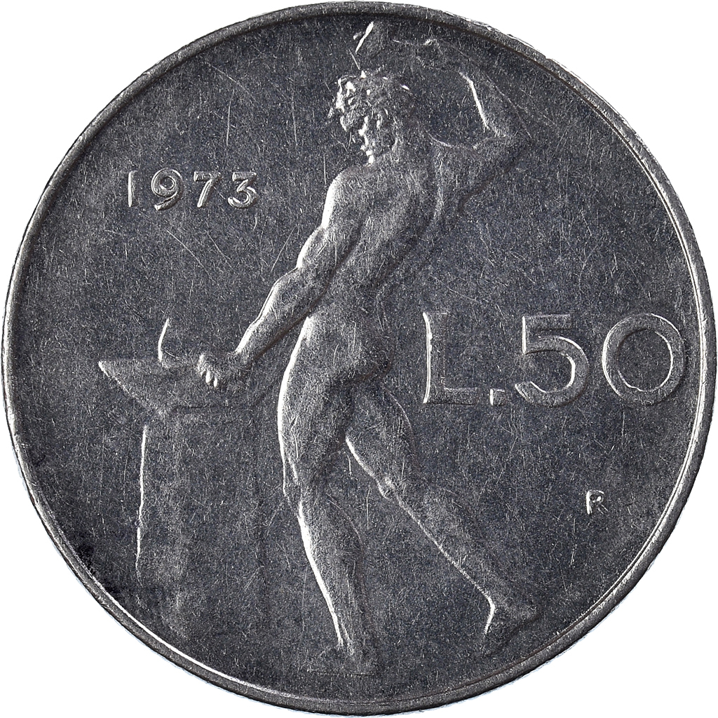 Coin, Italy, 50 Lire, 1973
