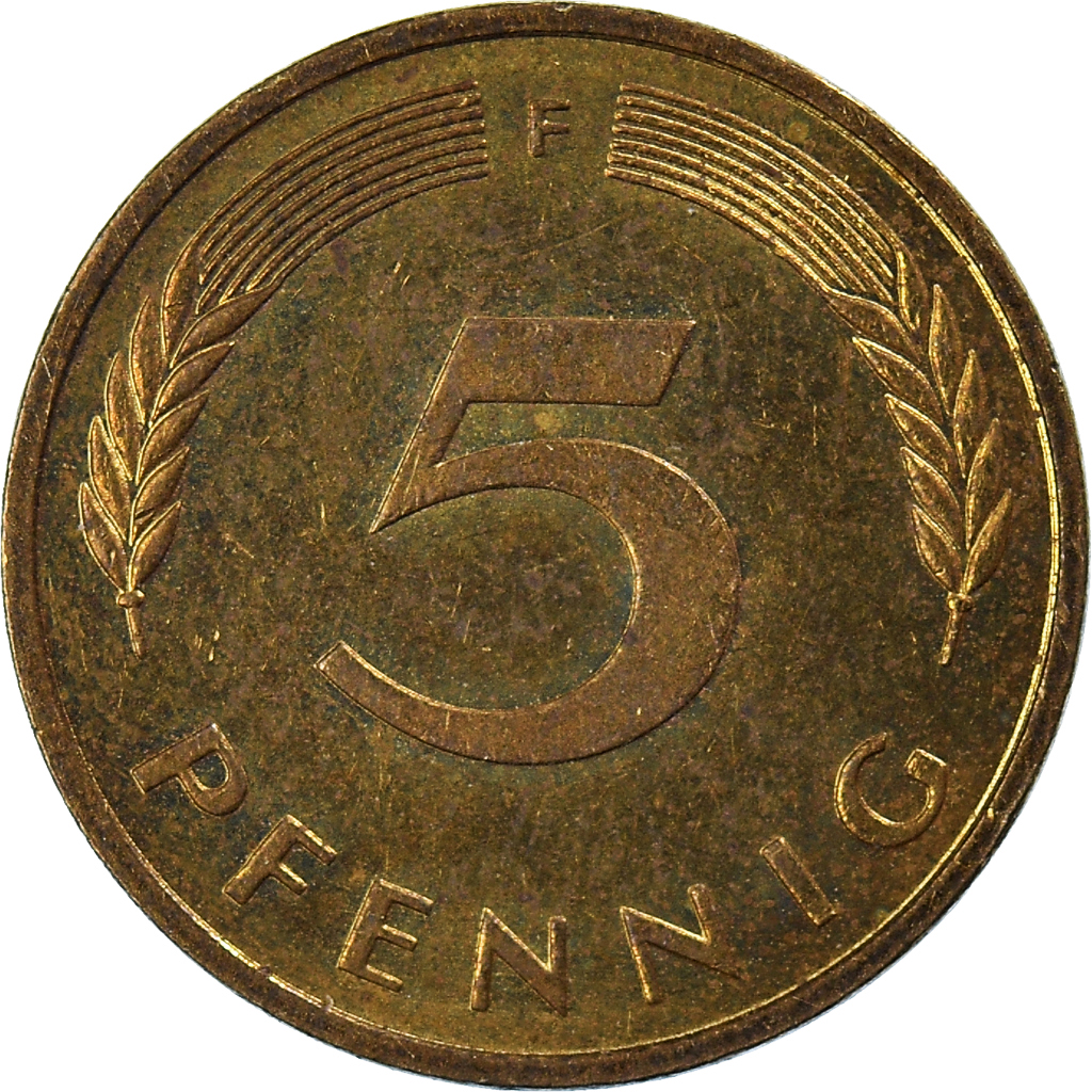 Coin, Germany, 5 Pfennig, 1992