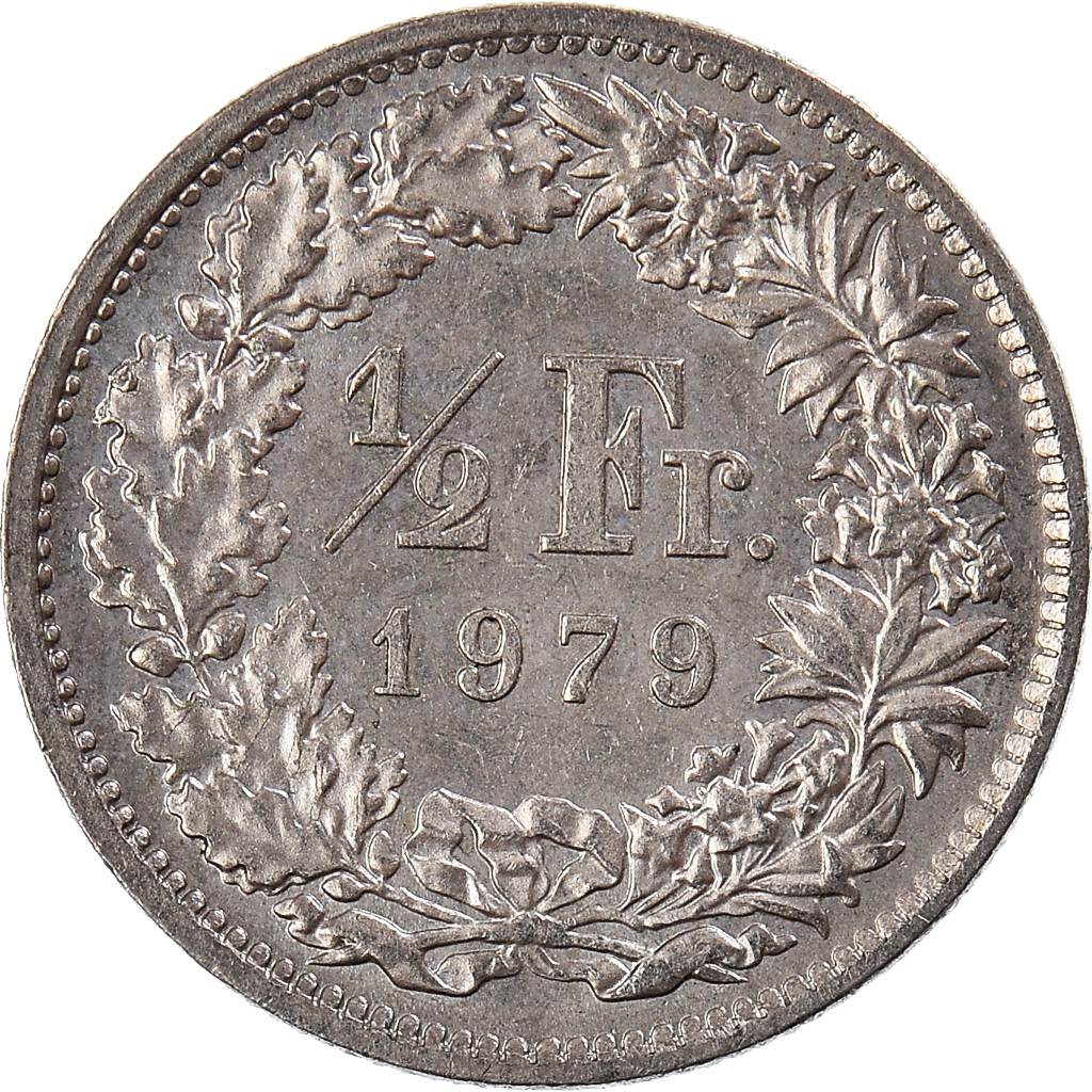 Moneda, Suiza, 1/2 Franc, 1979