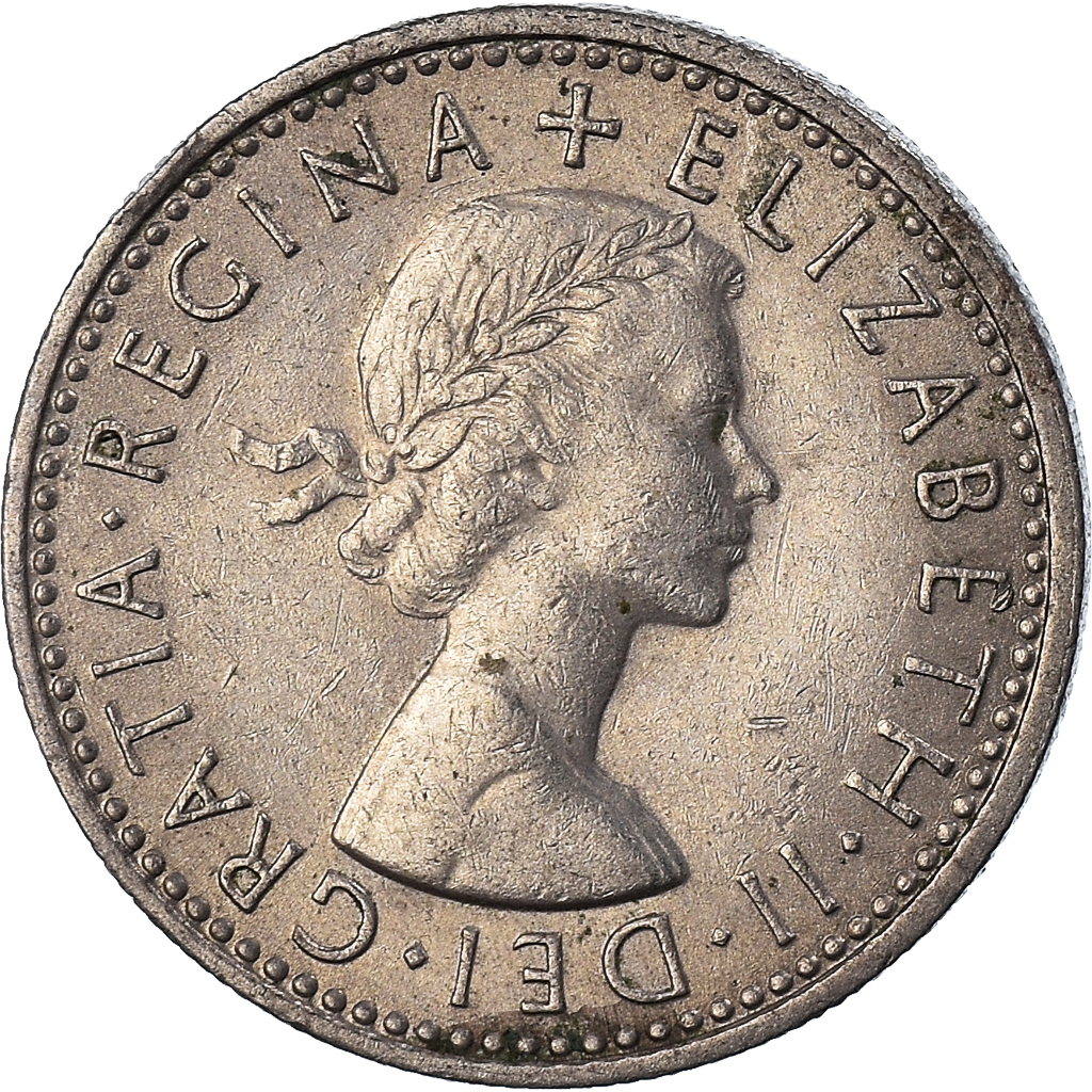 Moneda, Gran Bretaña, 6 Pence, 1966