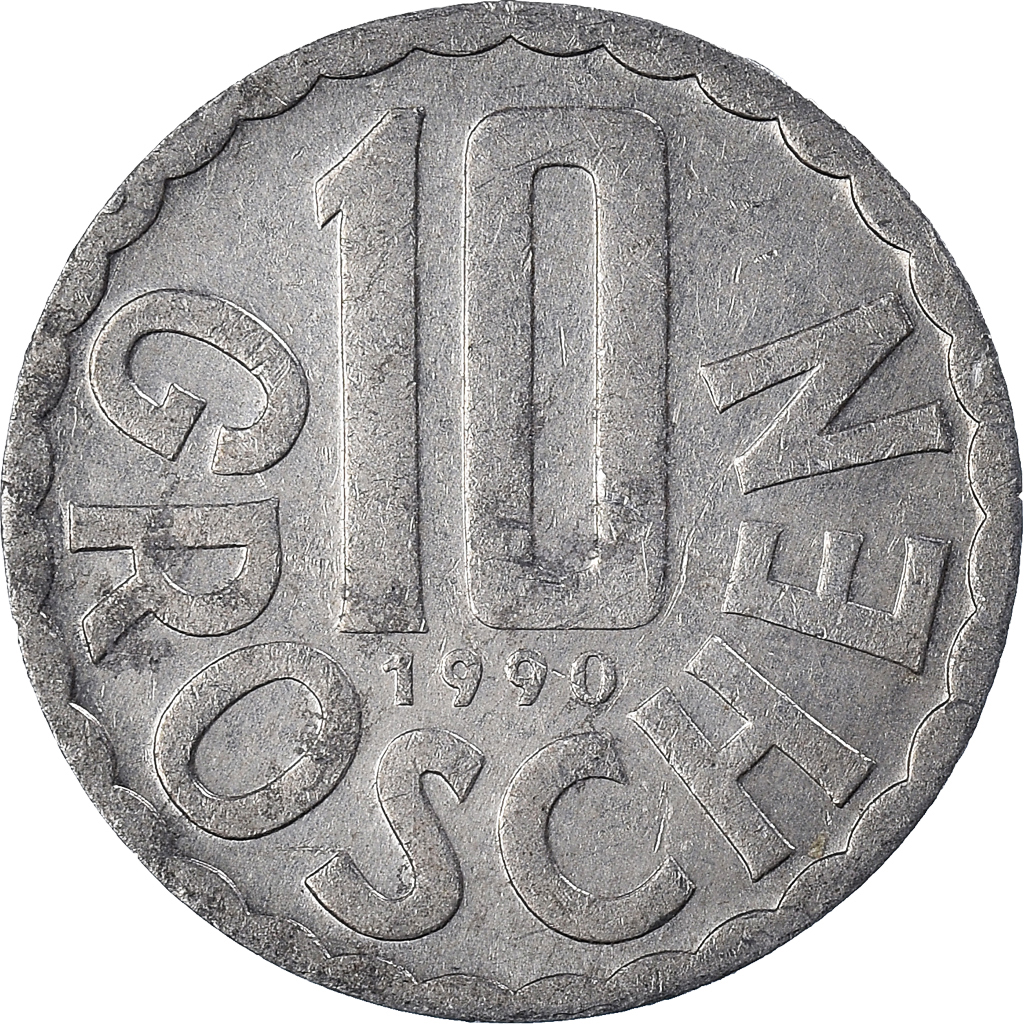 Moneda, Austria, 10 Groschen, 1990