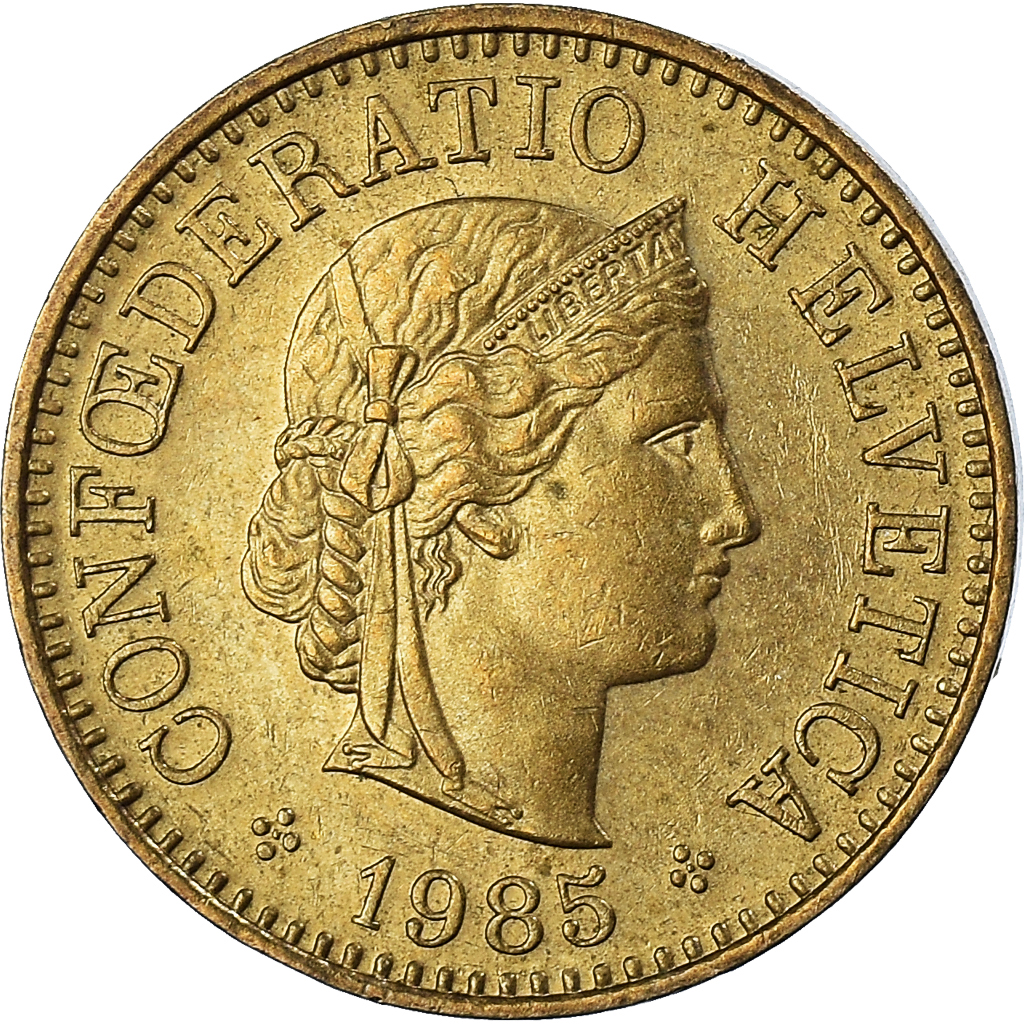 Moneda, Suiza, 5 Rappen, 1985