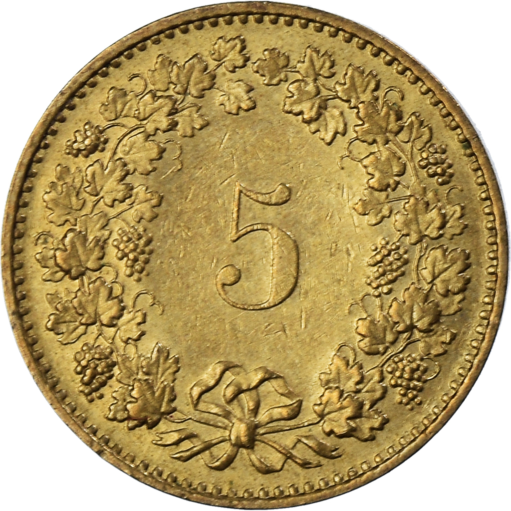 Moneda, Suiza, 5 Rappen, 1985