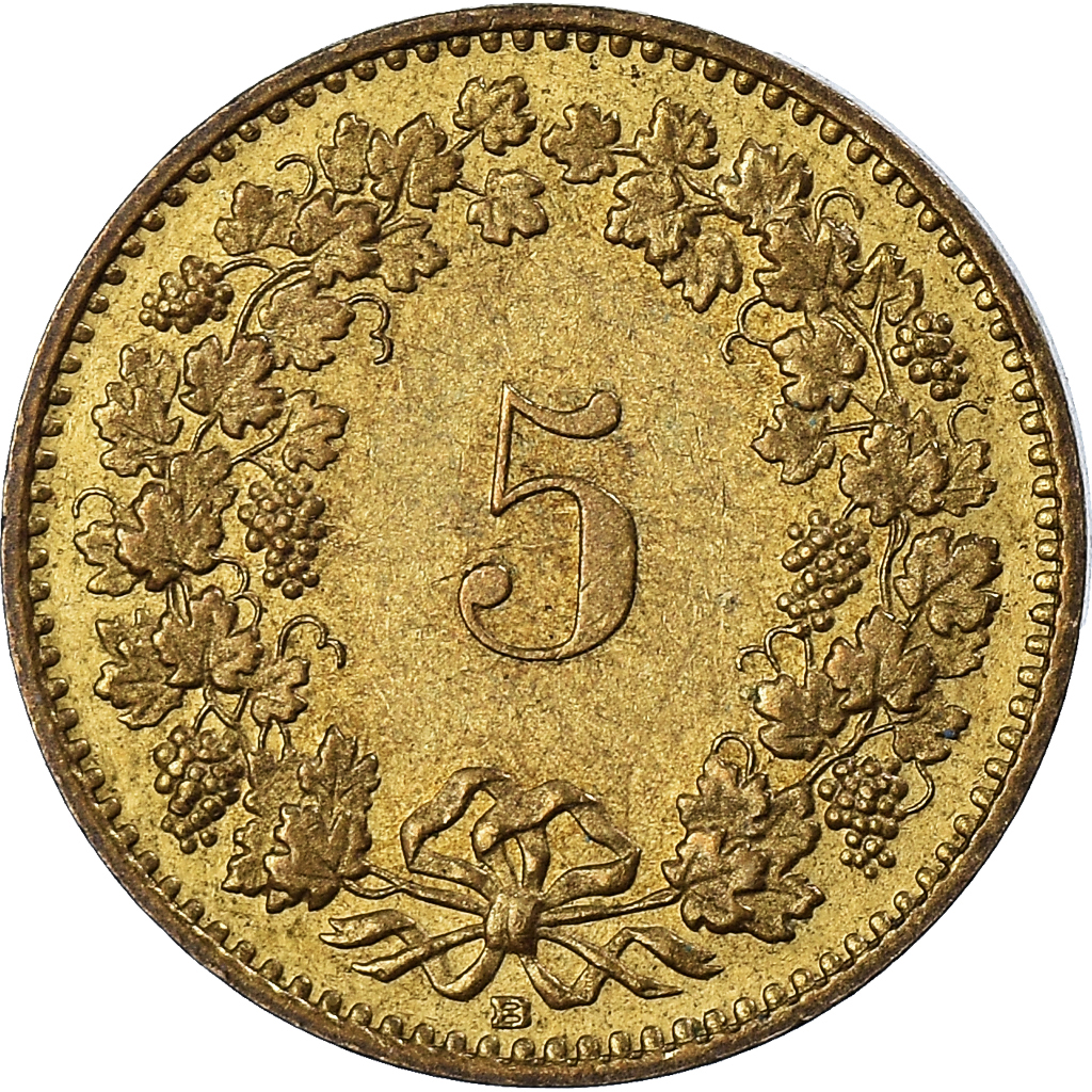 Moneda, Suiza, 5 Rappen, 1988