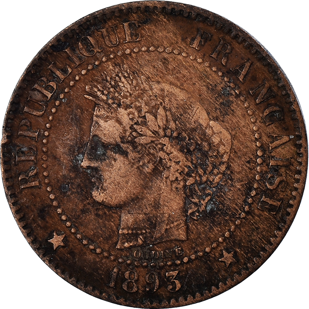Coin, France, 2 Centimes, 1893