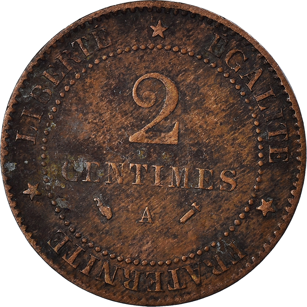 Coin, France, 2 Centimes, 1893