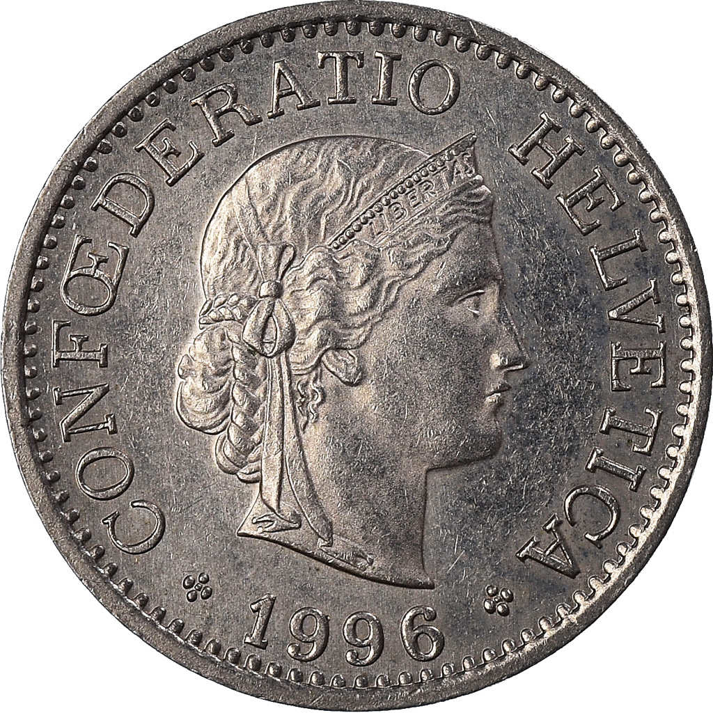 Moneda, Suiza, 10 Rappen, 1996