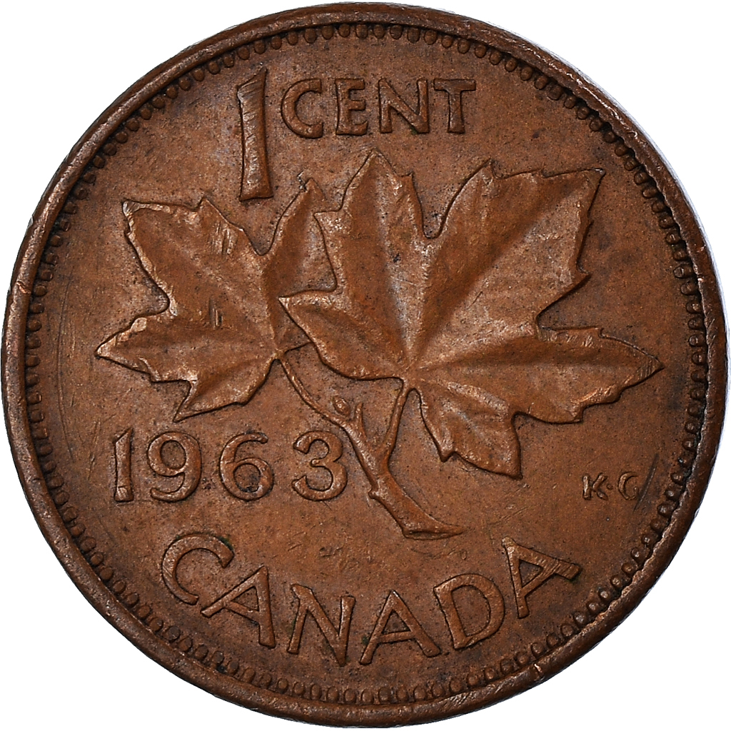 Moneda, Canadá, Cent, 1963