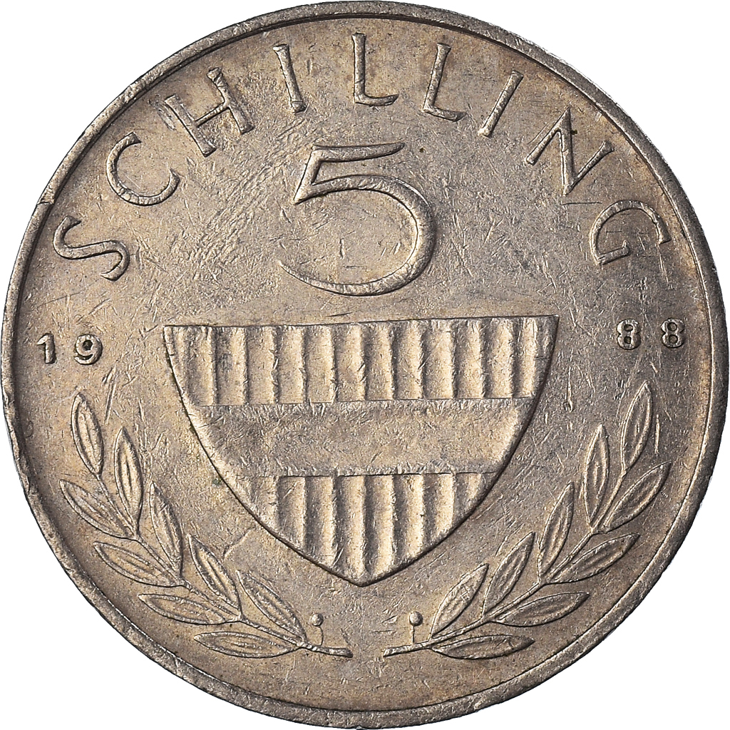 Coin, Austria, 5 Schilling, 1988