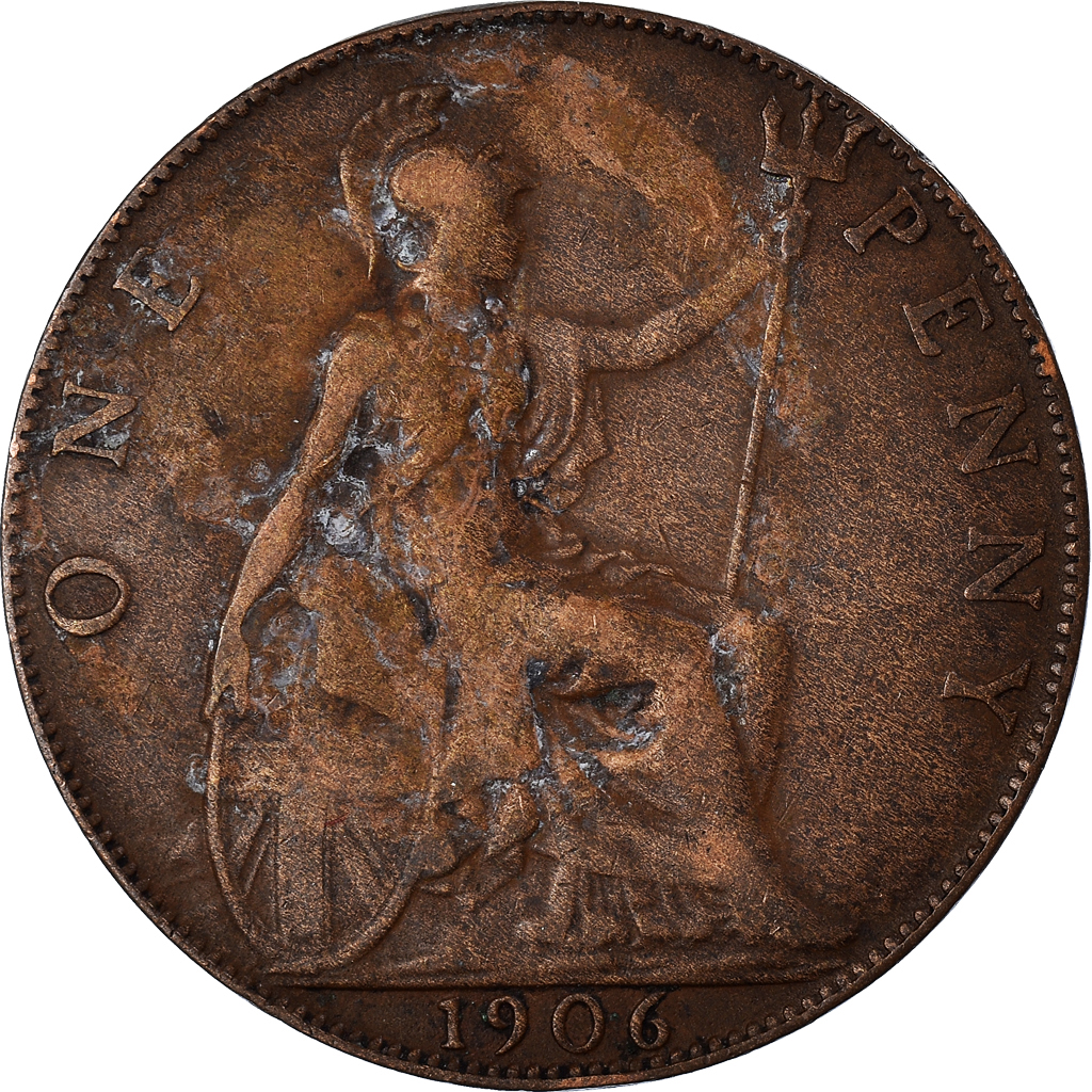 Moneda, Gran Bretaña, Penny, 1906