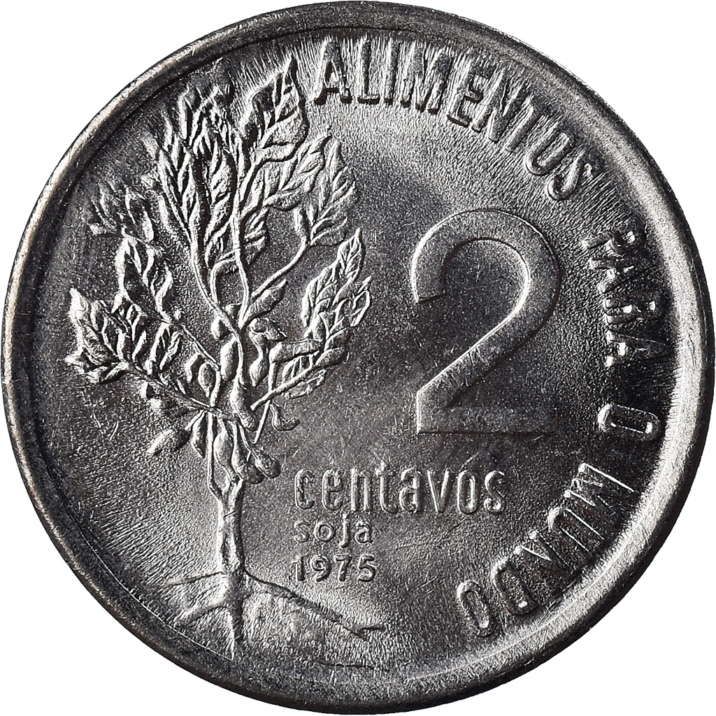 Coin, Brazil, 2 Centavos, 1975