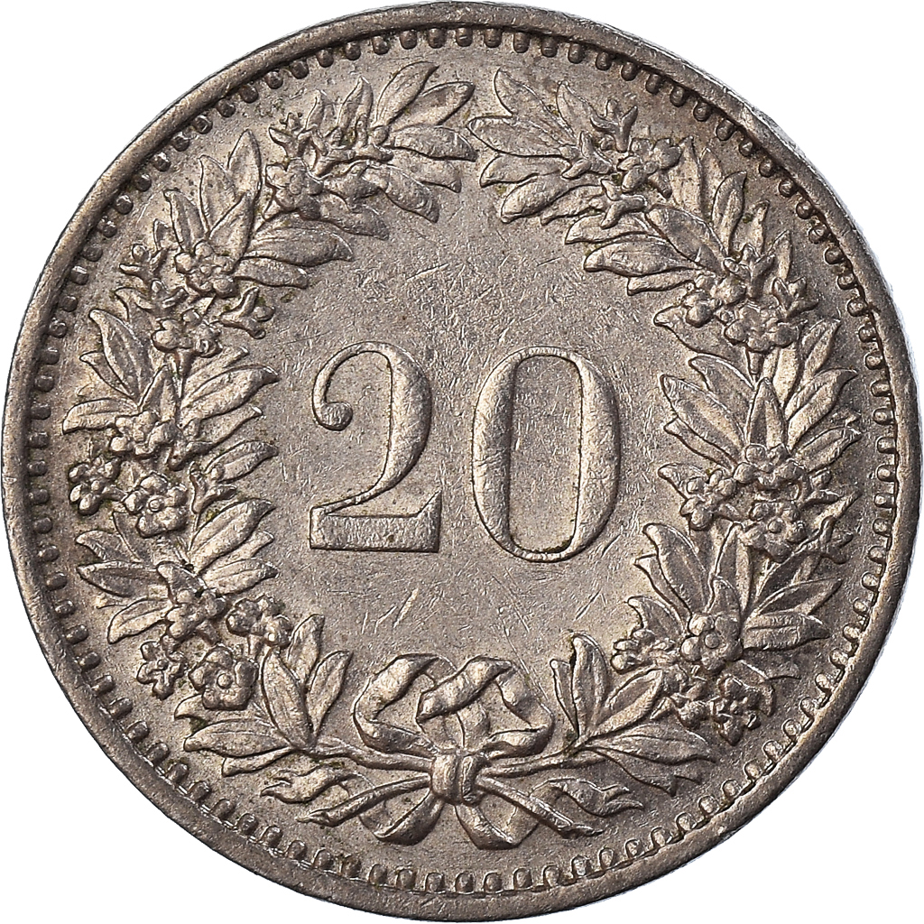 Coin, Switzerland, 20 Rappen, 1974