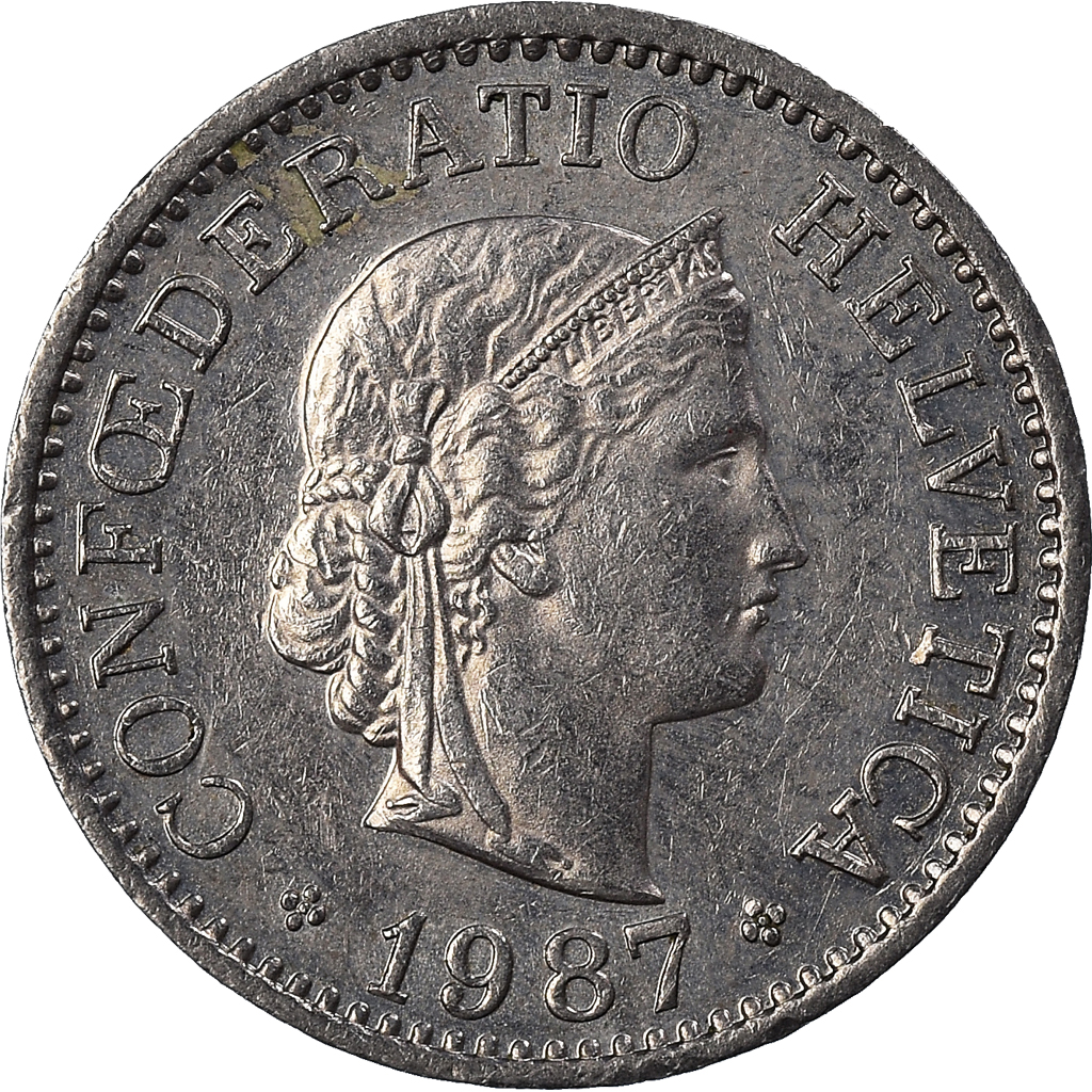 Moneda, Suiza, 10 Rappen, 1987