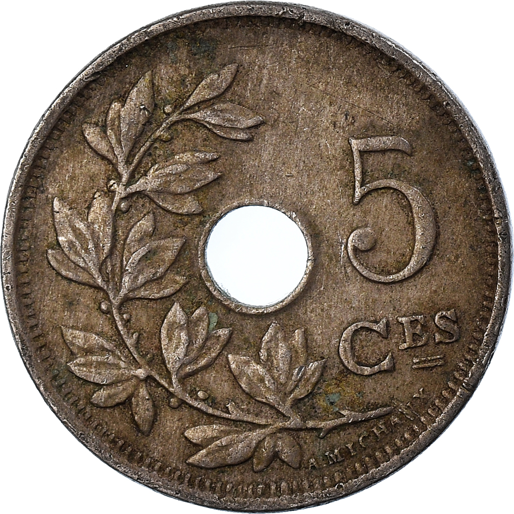 Moneda, Bélgica, 5 Centimes, 1920