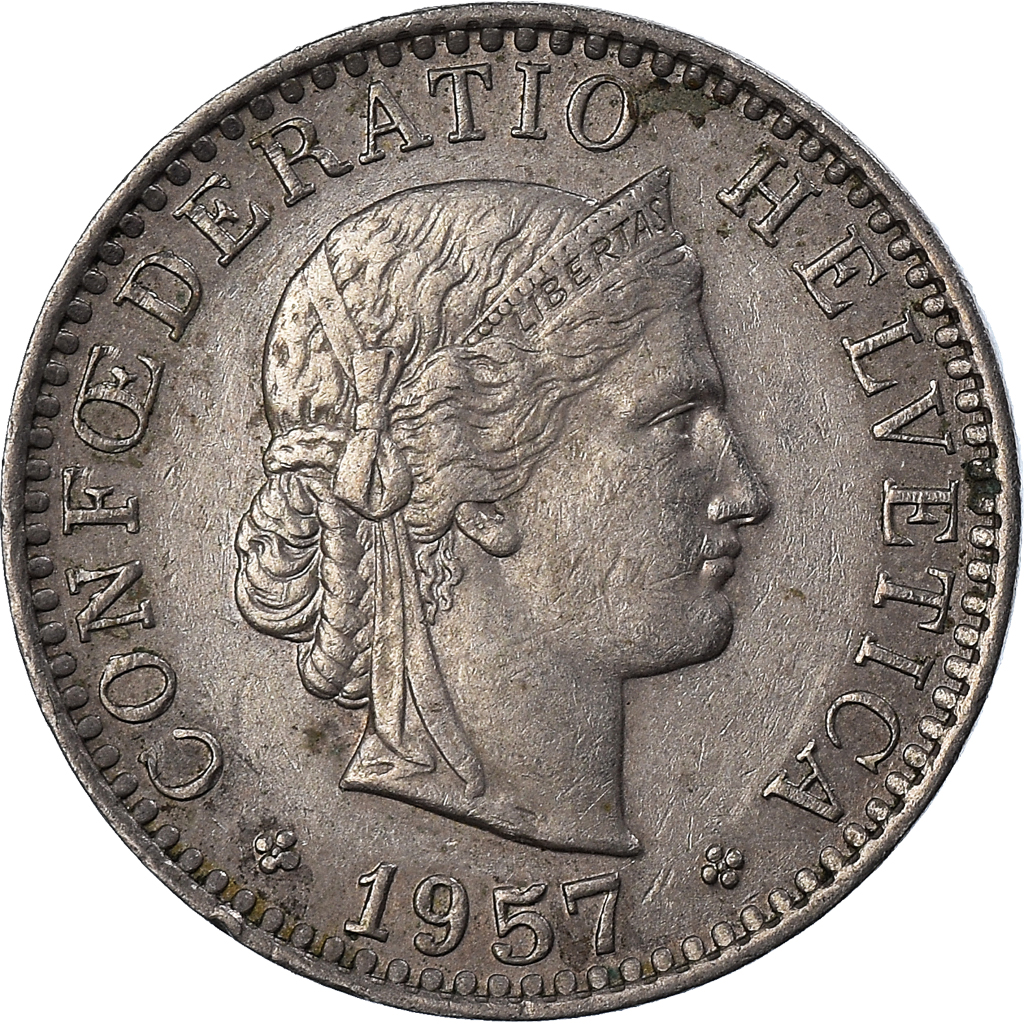 Coin, Switzerland, 20 Rappen, 1957