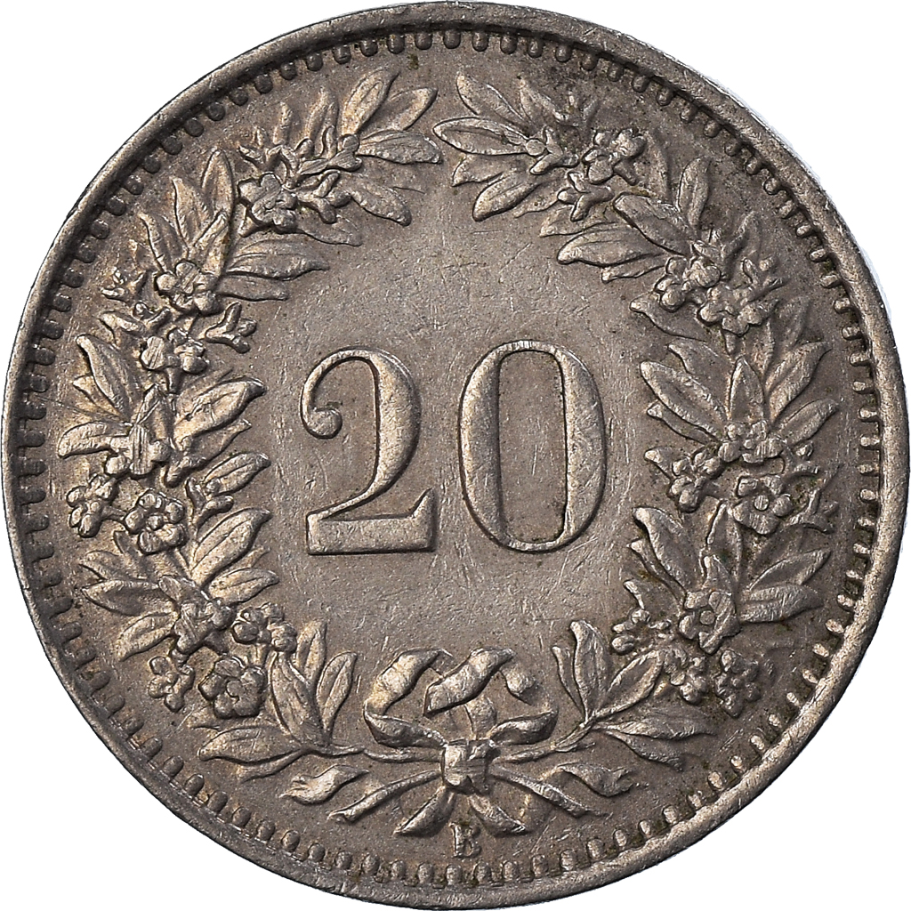 Coin, Switzerland, 20 Rappen, 1957