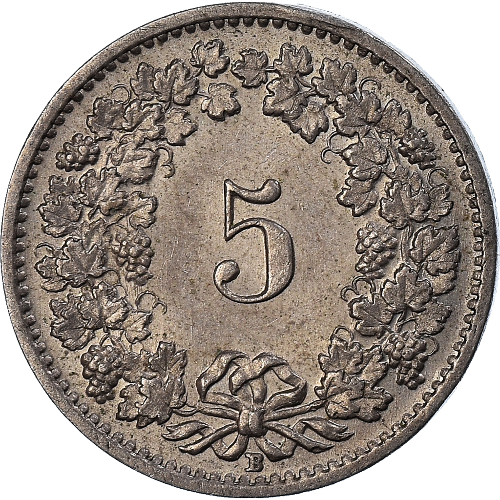 Moneda, Suiza, 5 Rappen, 1955