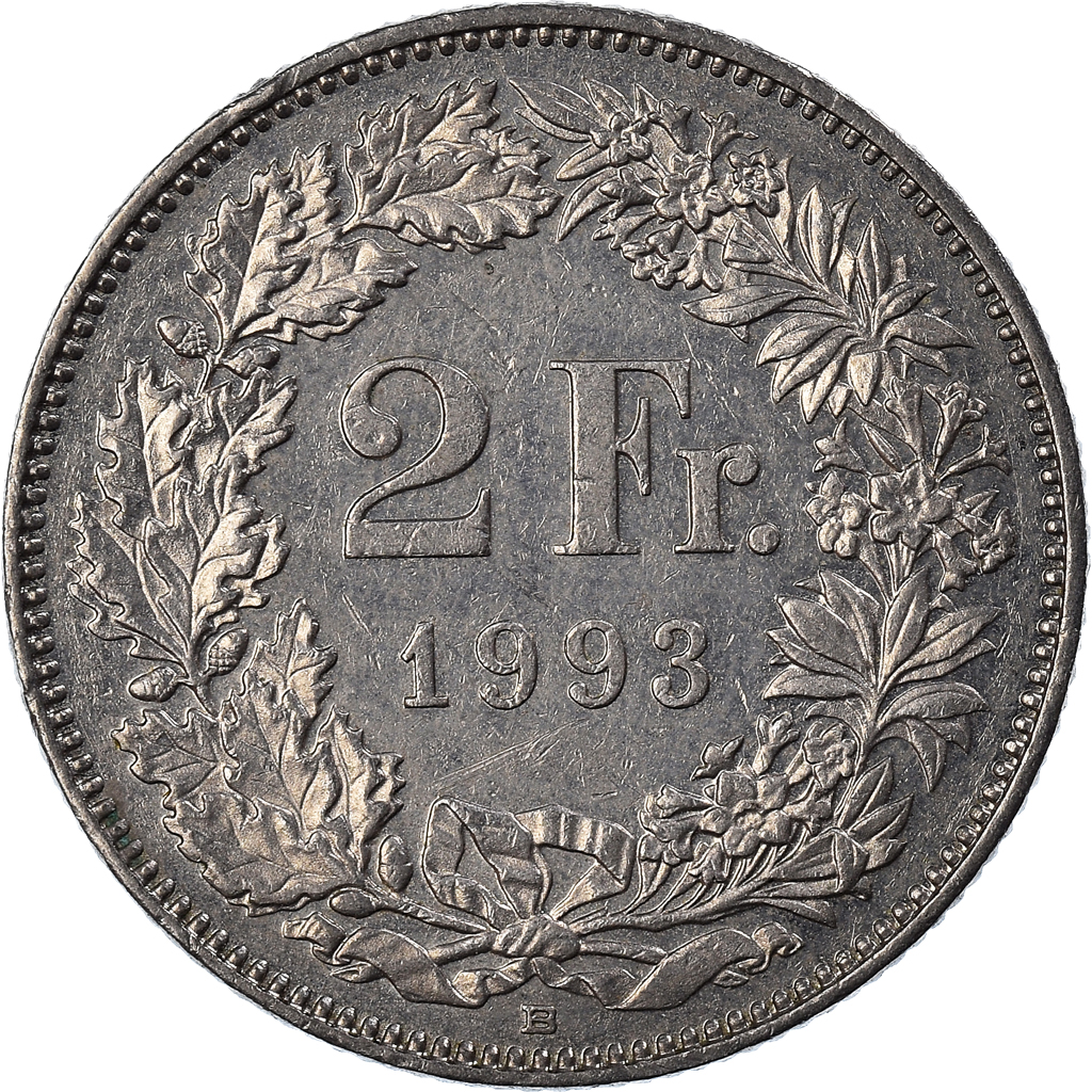 Moneda, Suiza, 2 Francs, 1993